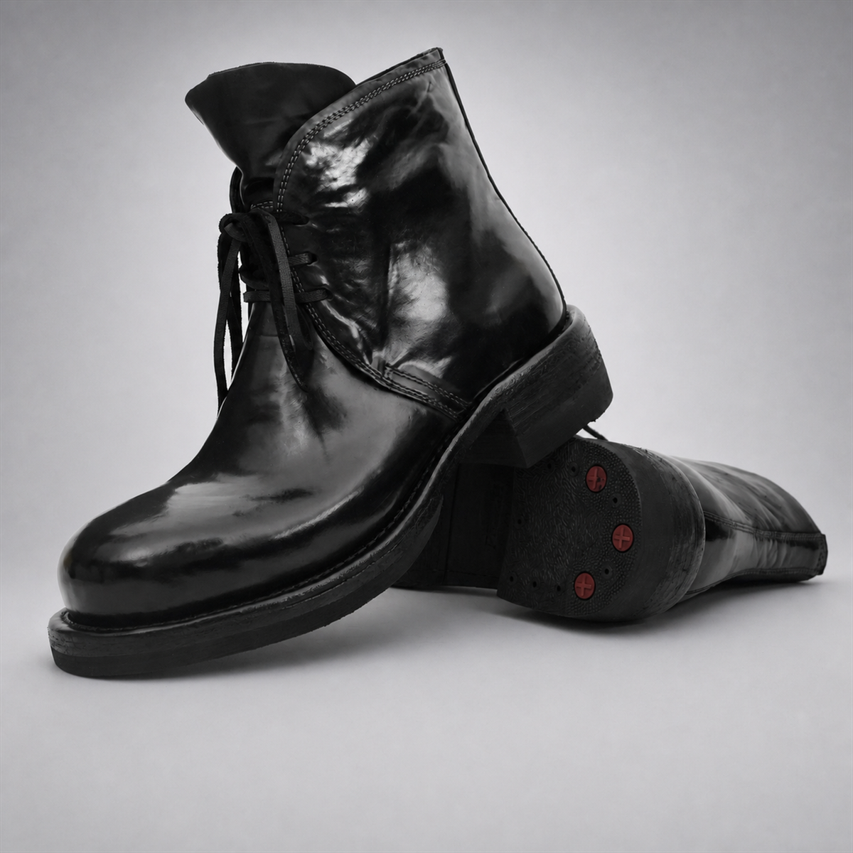 PASCH Mercer Plain-Toe Chukka Boot in Black Shell Cordovan