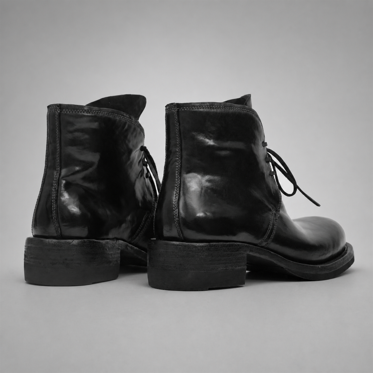 PASCH Mercer Plain-Toe Chukka Boot in Black Shell Cordovan