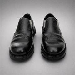 PASCH Rivington Elastic-Side Brogue Shoe in Black Shell Cordovan