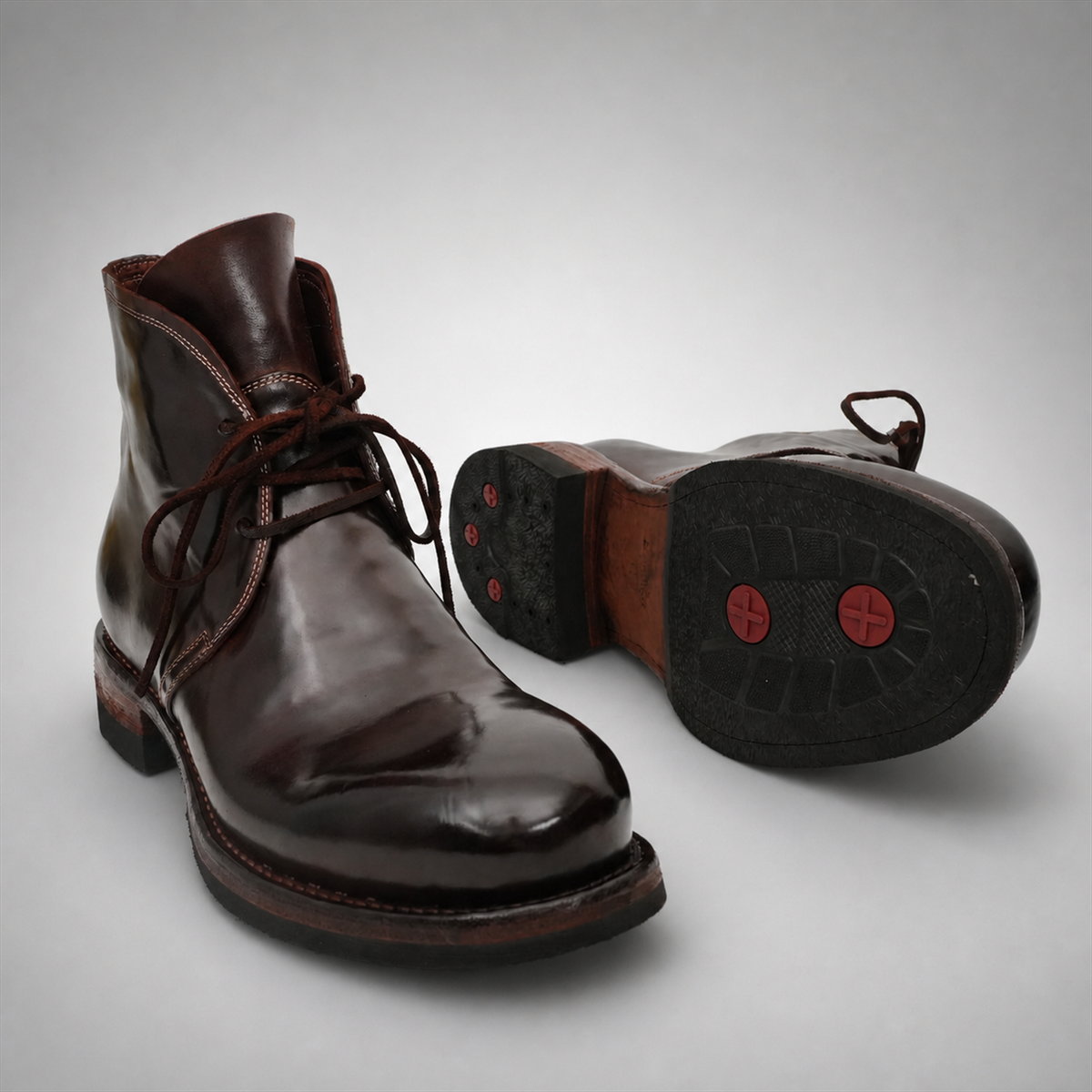 PASCH Mercer Object-Dyed Chukka Boot in Brown Shell Cordovan