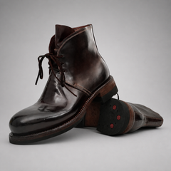 PASCH Mercer Object-Dyed Chukka Boot in Brown Shell Cordovan
