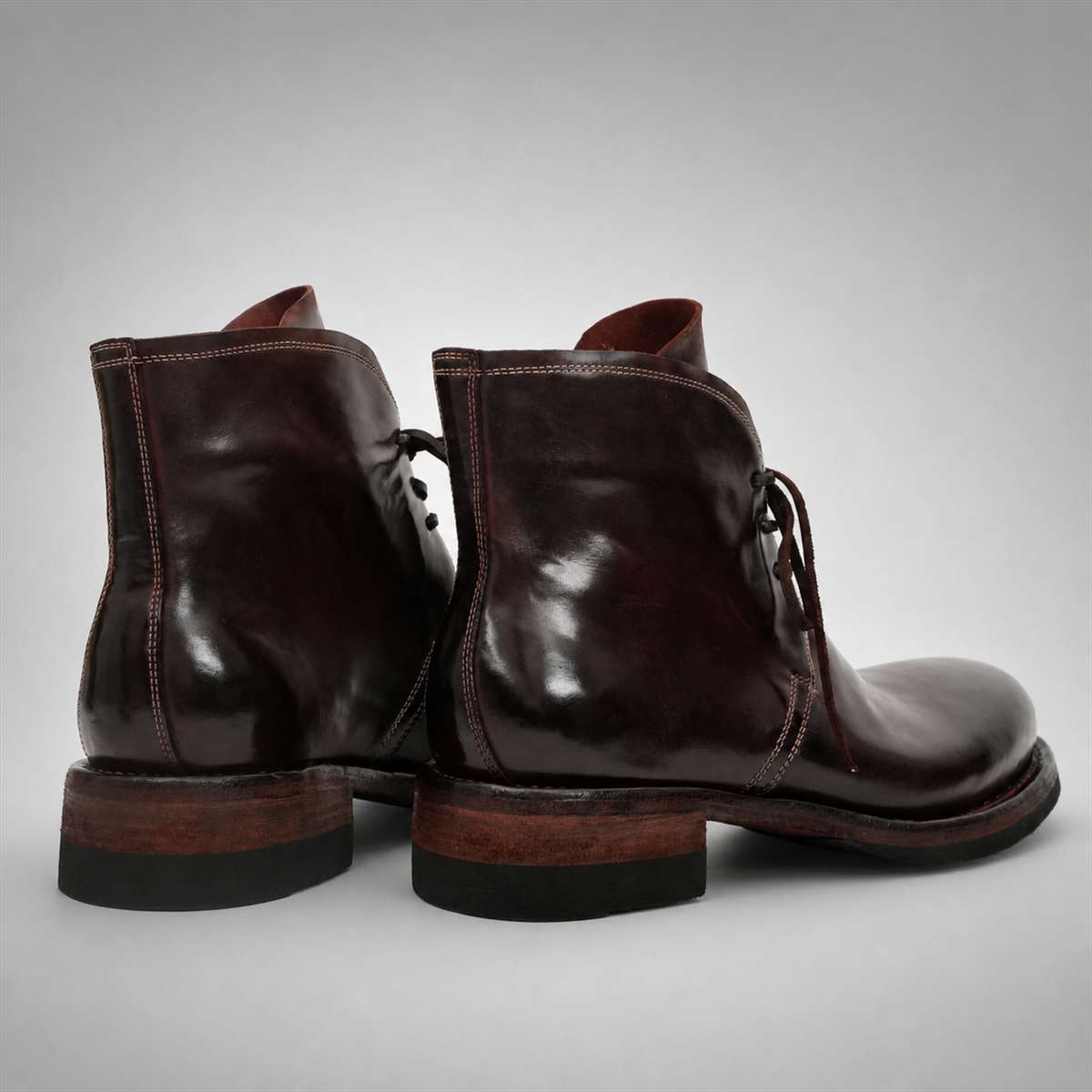 PASCH Mercer Object-Dyed Chukka Boot in Brown Shell Cordovan