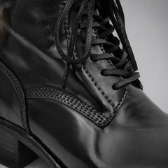 PASCH Foundry Cap-Toe Service Boot in Black Shell Cordovan