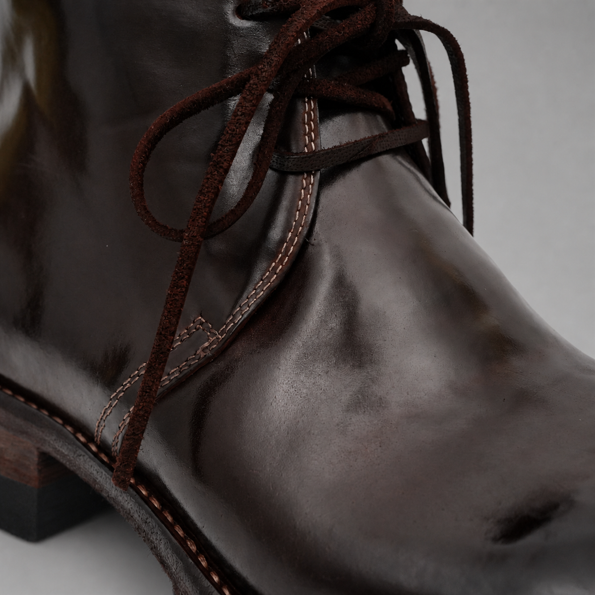 PASCH Mercer Object-Dyed Chukka Boot in Brown Shell Cordovan