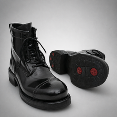 PASCH Foundry Cap-Toe Service Boot in Black Shell Cordovan