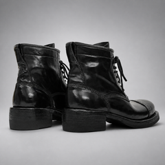 PASCH Foundry Cap-Toe Service Boot in Black Shell Cordovan