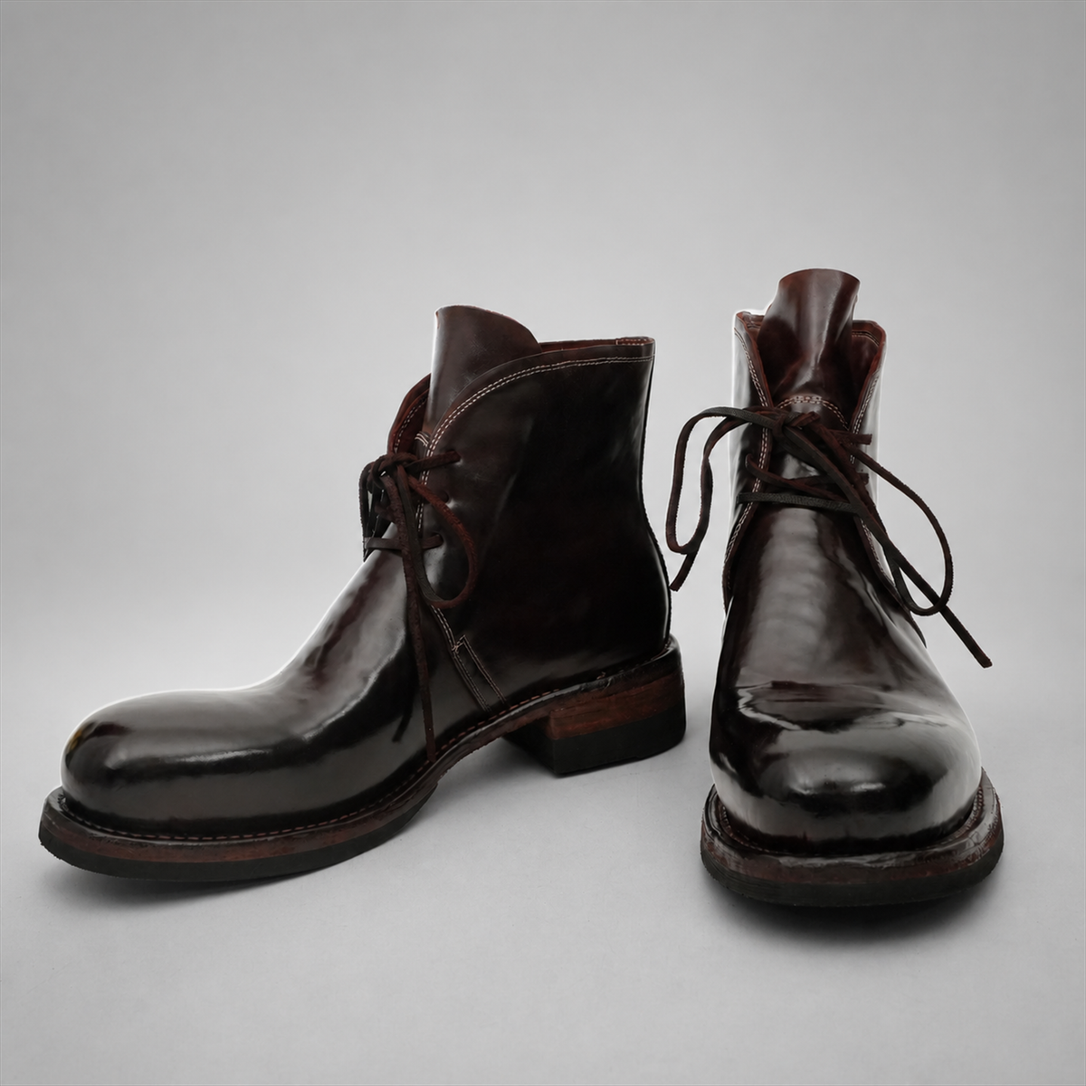 PASCH Mercer Object-Dyed Chukka Boot in Brown Shell Cordovan