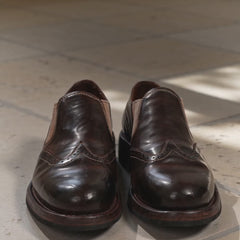 Rivington Elastic-Side Brogue Shoe - Coffee Brown